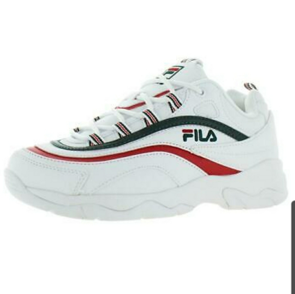Fila Mens Ray Faux Leather Retro Trainers Sneakers Size 11